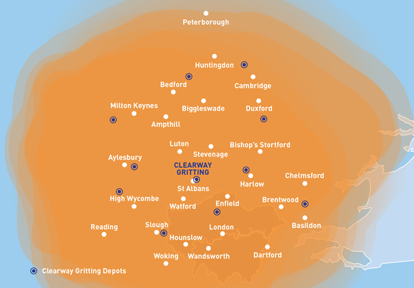 Road gritting coverage map