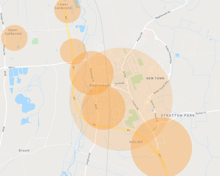 Biggleswade Winter Gritting Coverage