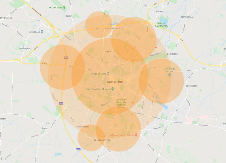 Cambridge Winter Gritting Coverage