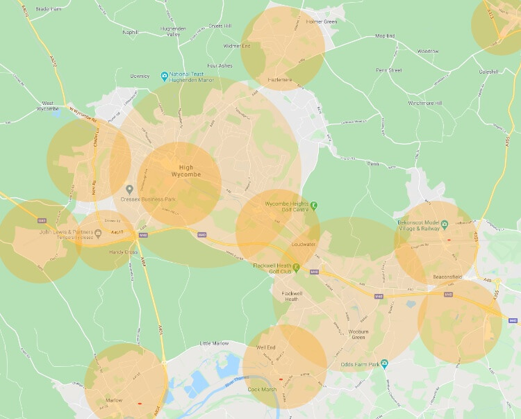 High Wycombe Winter Gritting Coverage