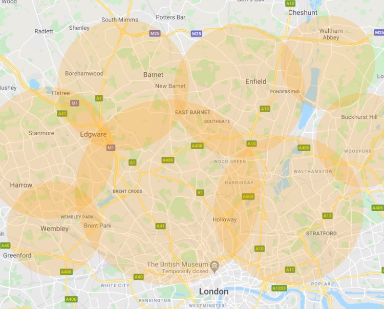North London Winter Gritting Coverage