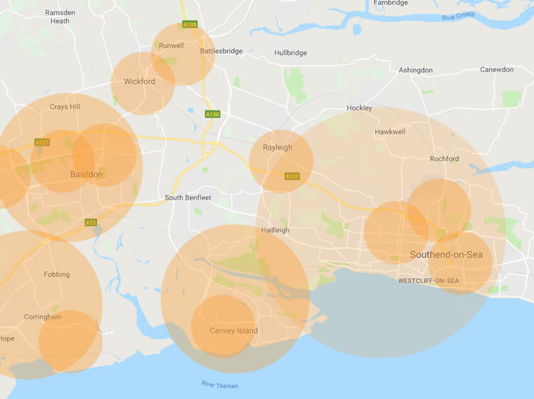 Basildon and Southend Winter Gritting Coverage