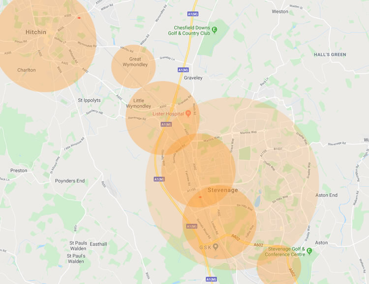 Stevenage Winter Gritting Coverage